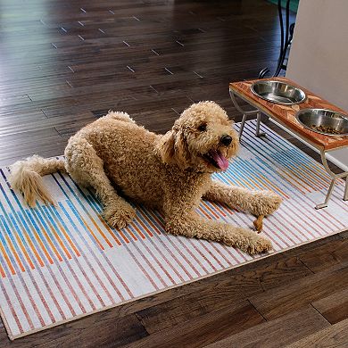 My Magic Carpet Flux Striped Waterproof Machine Washable Rug