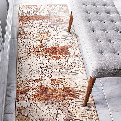 My Magic Carpet Vienna Abstract Waterproof Machine Washable Rug