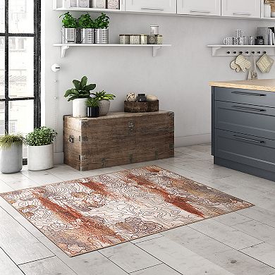 My Magic Carpet Vienna Abstract Waterproof Machine Washable Rug