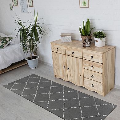 My Magic Carpet Median Diamond Waterproof Machine Washable Rug