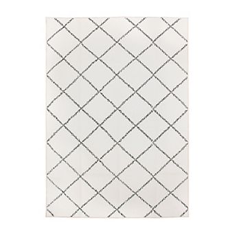 My Magic Carpet Medina Diamond Ivory Rug 5x7