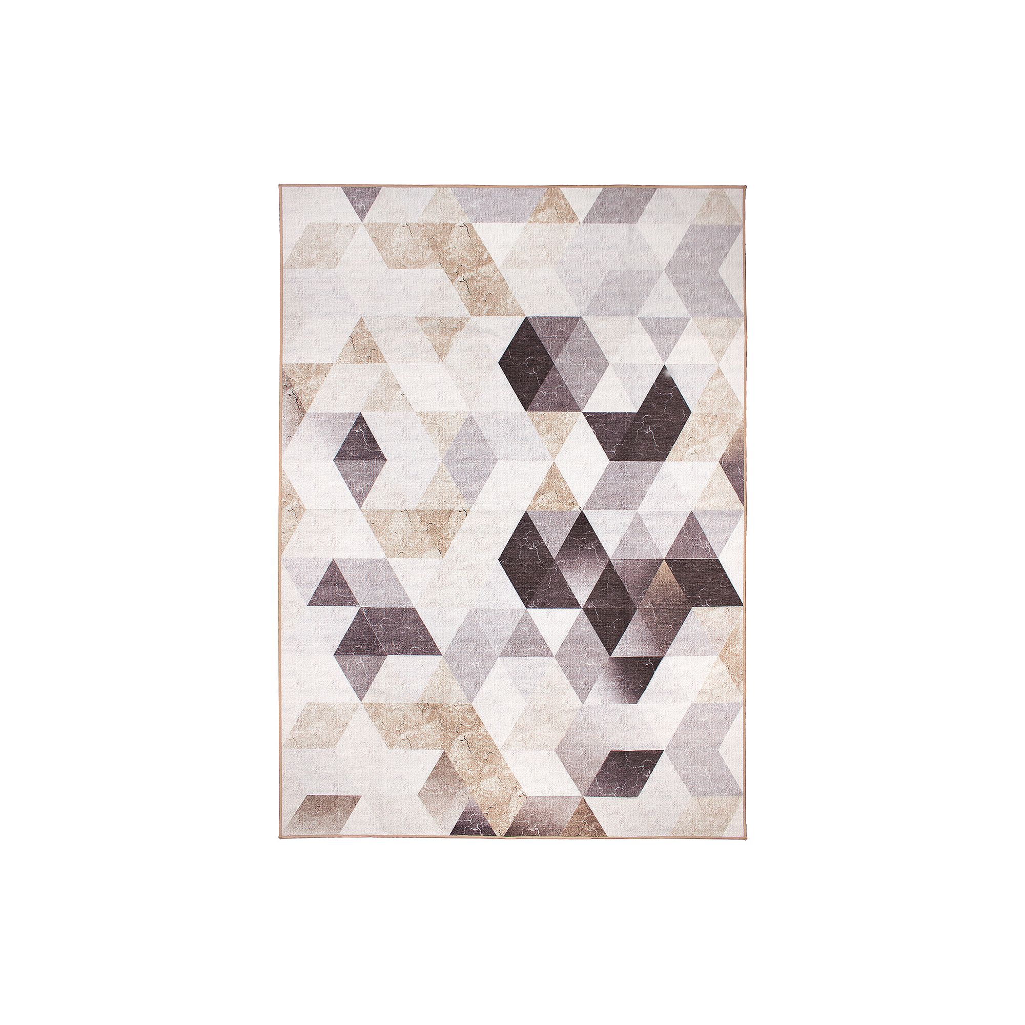 My Magic Carpet Lattice Geometric Machine Washable Rug, Neutral