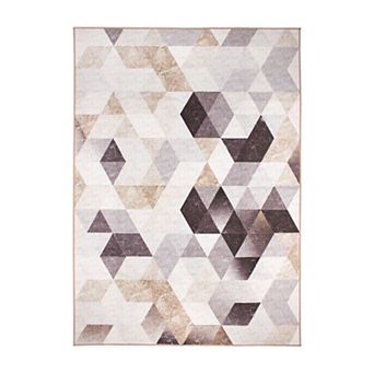 My Magic Carpet Lattice Geometric Neutral Rug 2.5x7