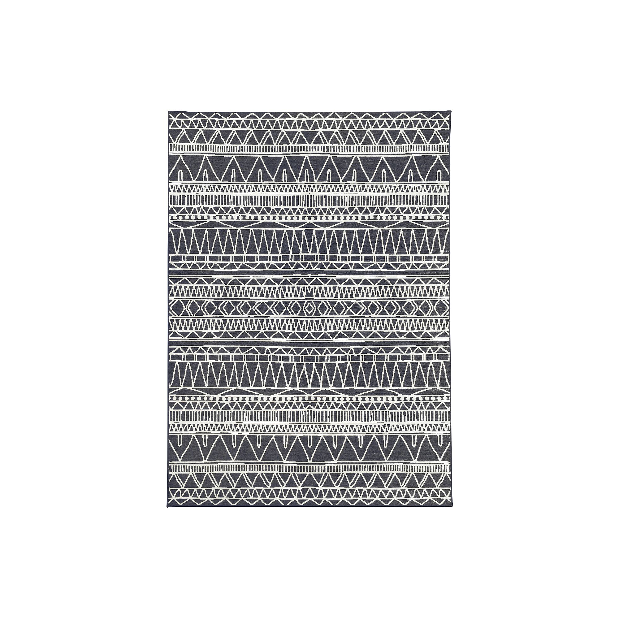 My Magic Carpet Chelsea Tribal Machine Washable Rug, Black