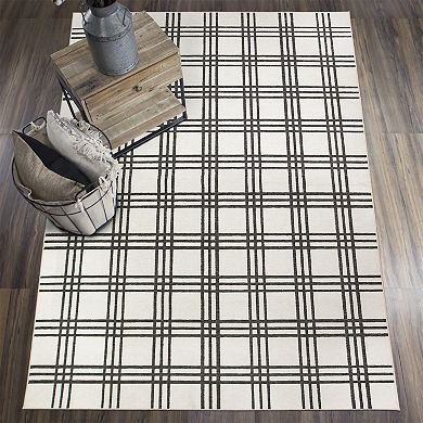 My Magic Carpet Plaid Waterproof Machine Washable Rug