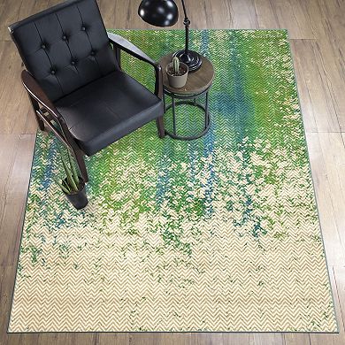 My Magic Carpet Hazel Chevron Waterproof Machine Washable Rug