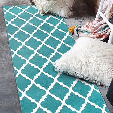 My Magic Carpet Moroccan Trellis Waterproof Machine Washable Rug