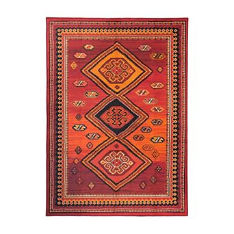 My Magic Carpet Phoenix Kilim Garnet Rug 5x7