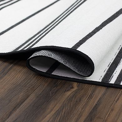 My Magic Carpet Stripe Waterproof Machine Washable Rug