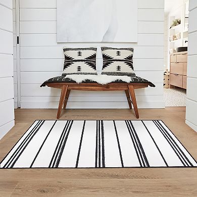 My Magic Carpet Stripe Waterproof Machine Washable Rug
