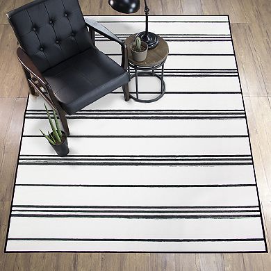 My Magic Carpet Stripe Waterproof Machine Washable Rug