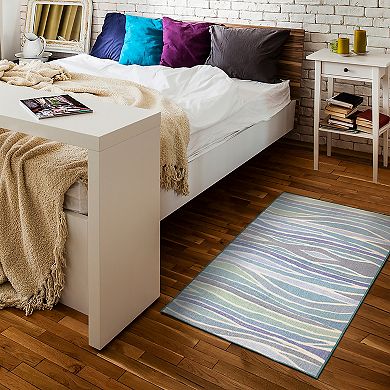 My Magic Carpet Waves Waterproof Machine Washable Rug