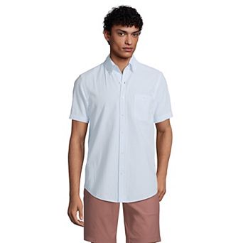 Men's Lands' End Button-Down Seersucker Shirt