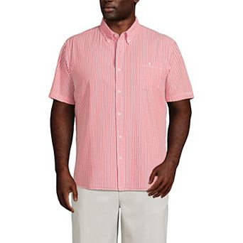 Men's Lands' End Button-Down Seersucker Shirt