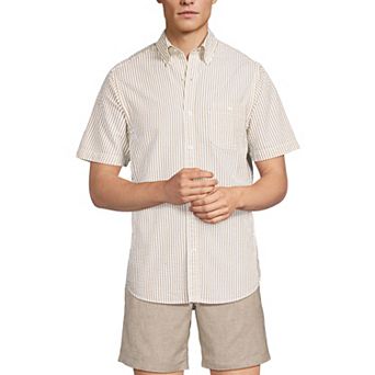Men's Lands' End Button-Down Seersucker Shirt