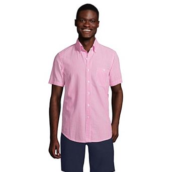 Men's Lands' End Button-Down Seersucker Shirt