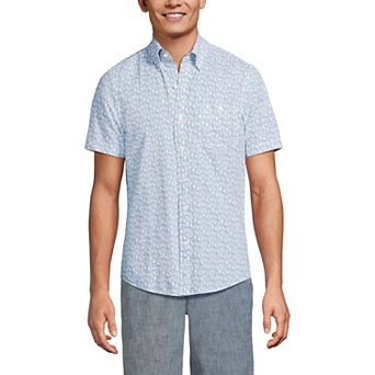 Men's Lands' End Button-Down Seersucker Shirt