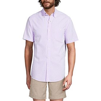 Men's Lands' End Button-Down Seersucker Shirt