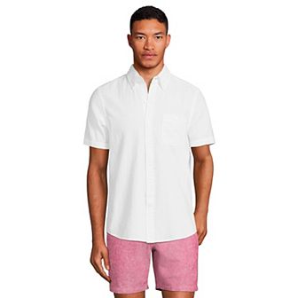 Men's Lands' End Button-Down Seersucker Shirt