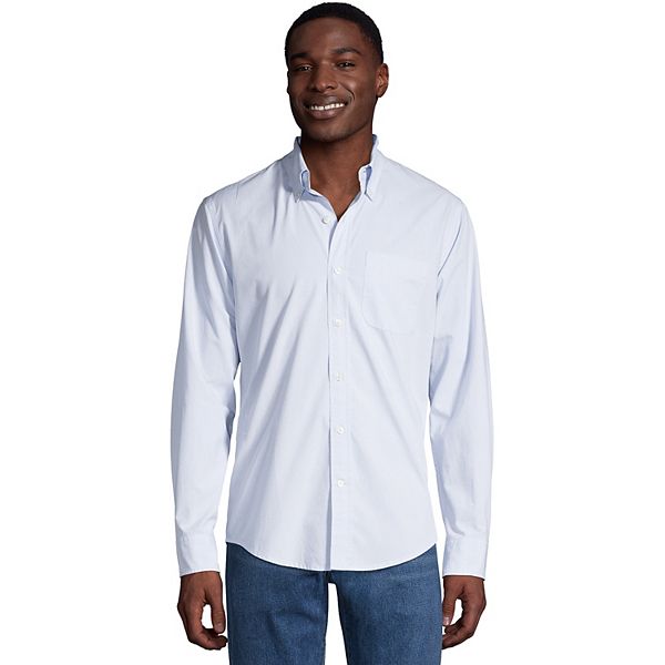 Men's Lands' End TailoredFit Essential Lightweight Poplin ButtonDown