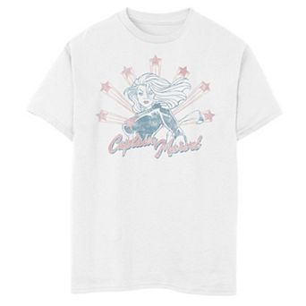 Boys 8-20 Captain Marvel Stars Distressed Portrait Graphic Tee