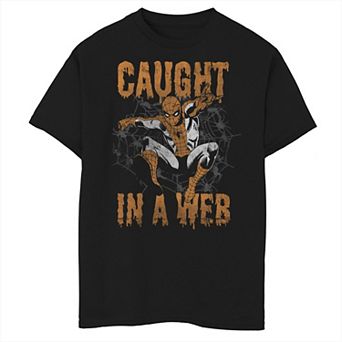 Boys 8-20 Marvel Spider-Man Caught In A Web Halloween Graphic Tee