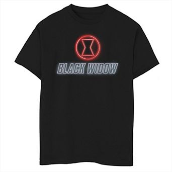 Boys 8-20 Marvel Black Widow Neon Glow Logo Graphic Tee