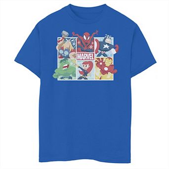 Boys 8-20 Marvel Avengers Cartoon Comic Panels Graphic Tee