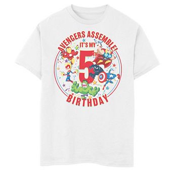 Boys 8-20 Marvel Avengers Assemble It's My 5th Birthday Graphic Tee