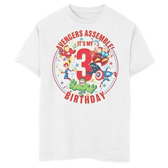 Boys 8-20 Marvel Avengers Assemble It's My 3rd Birthday Graphic Tee