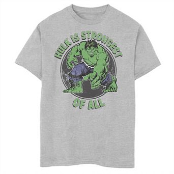 Boys 8-20 Marvel Avengers The Hulk Is Strongest Of All Portrait Graphic Tee
