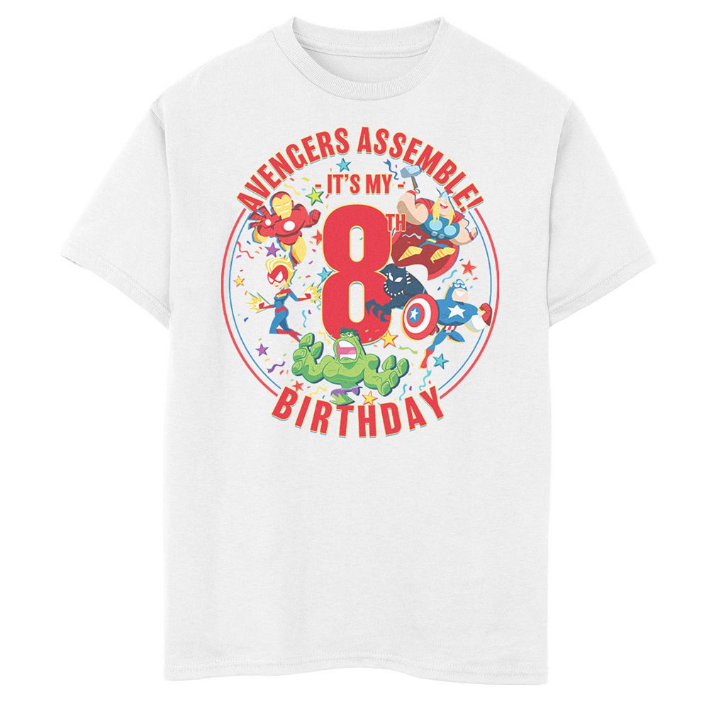 Boys 8-20 Marvel Avengers Assemble It's My 8th Birthday Graphic Tee