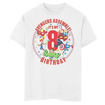 Boys 8-20 Marvel Avengers Assemble It's My 8th Birthday Graphic Tee