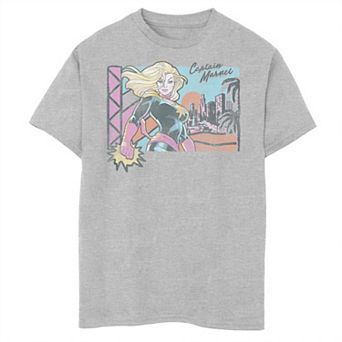 Boys 8-20 Captain Marvel Retro Beach Portrait Graphic Tee