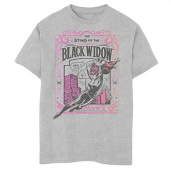 Boys 8-20 Marvel The Sting Of The Black Widow Comic Cover Graphic Tee