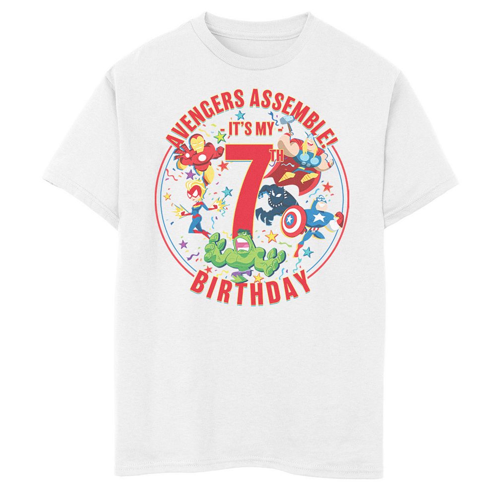 Boys 6-20 Marvel Avengers Assemble It's My 7th Birthday Graphic Tee