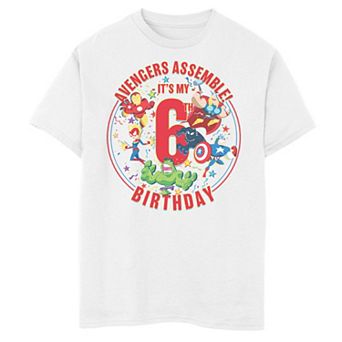 Boys 8-20 Marvel Avengers Assemble It's My 6th Birthday Graphic Tee