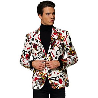 Men's OppoSuits Slim-Fit King of Clubs Poker Cards Blazer