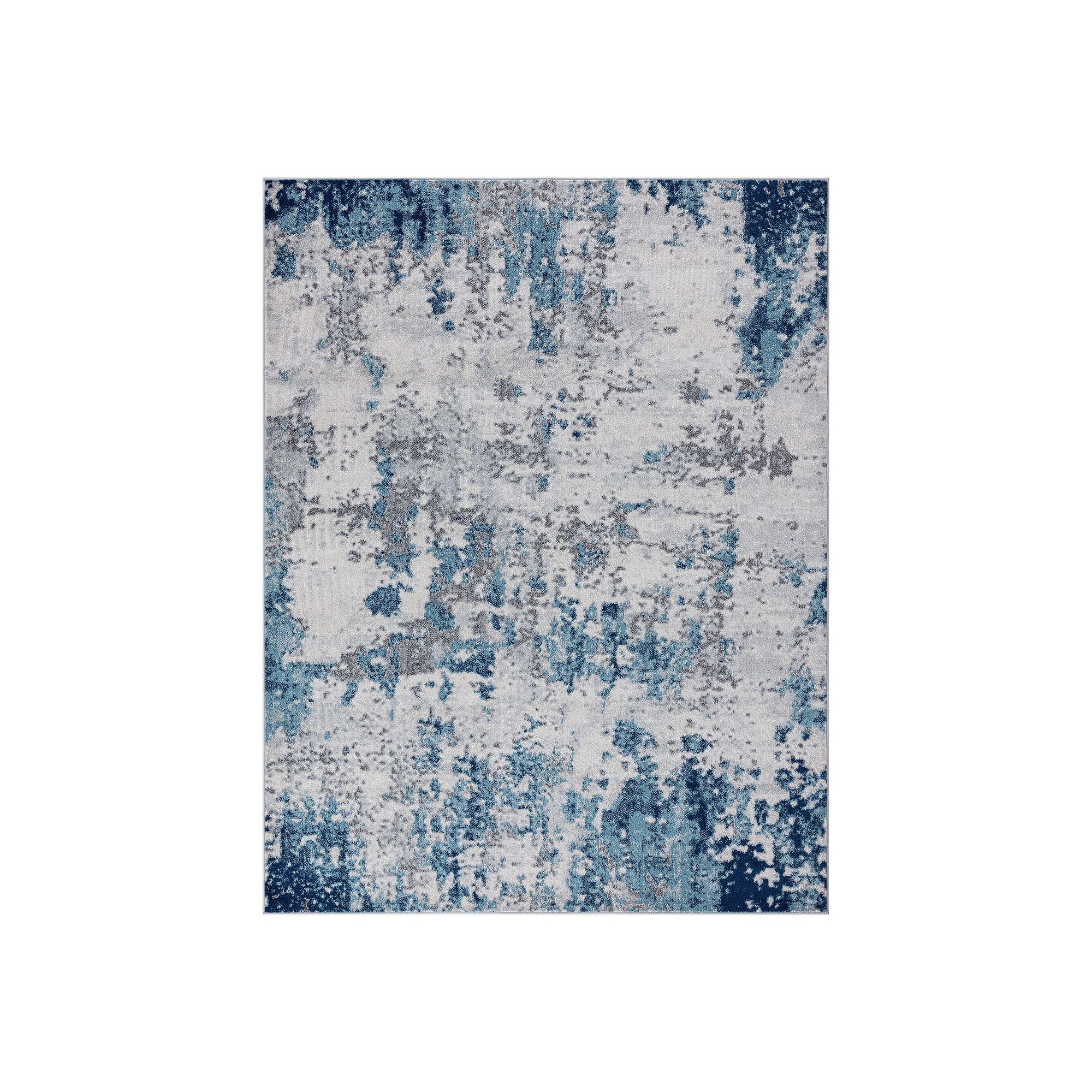 KHL Rugs Spokane Contemporary Abstract Area Rug, Blue