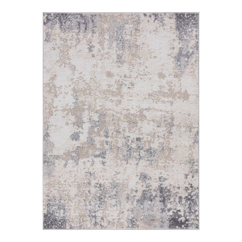 KHL Rugs Spokane Contemporary Abstract Area Rug, Grey, 4X5 Ft