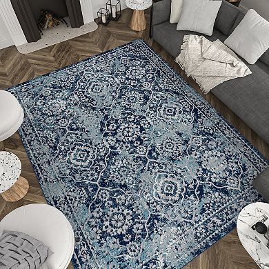 KHL Rugs Tiera Transitional Damask Area Rug