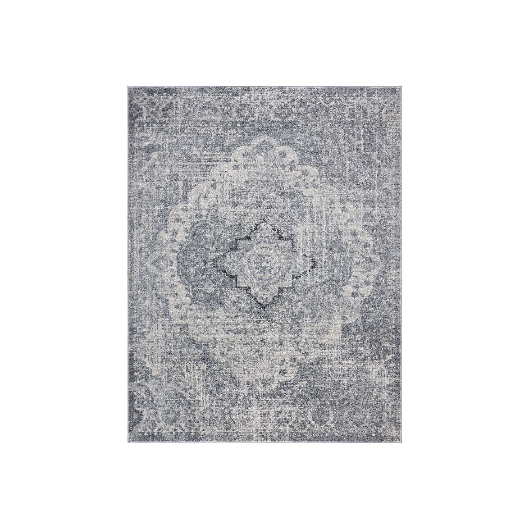 KHL Rugs Britney Traditional Medallion Area Rug, Gray