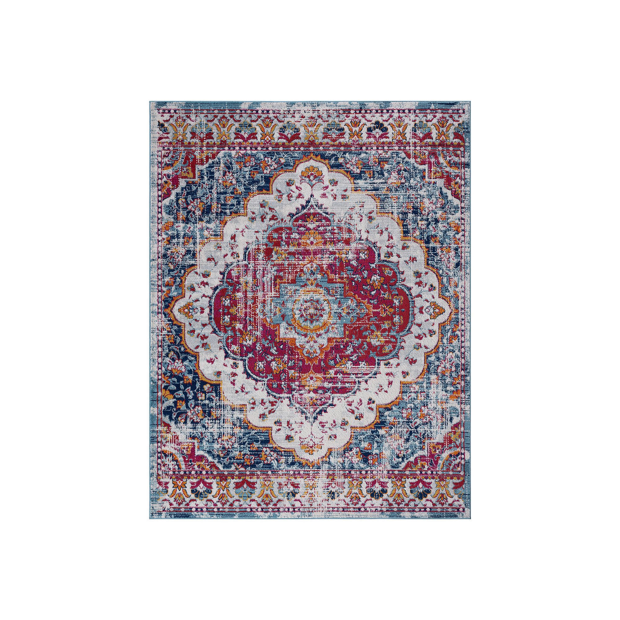 KHL Rugs Britney Traditional Medallion Area Rug, Red