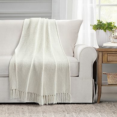 Lush Decor Waffle Cotton Knit Throw