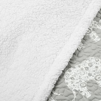Lush Decor Elephant Parade Sherpa Blanket/Coverlet