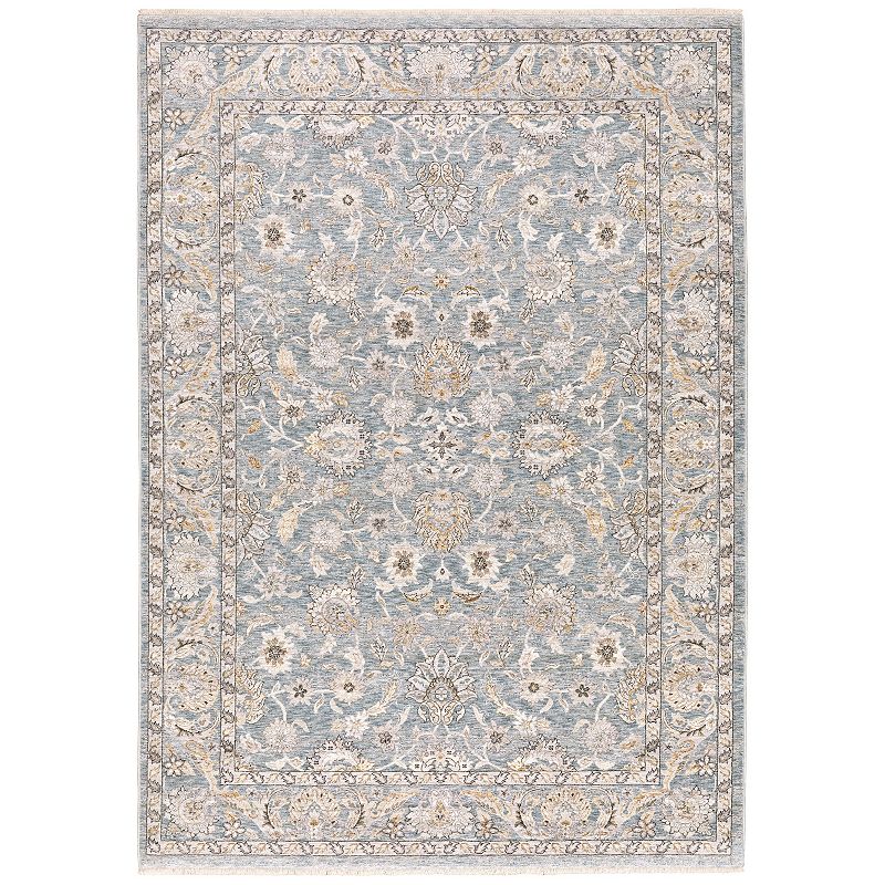 StyleHaven Mascotte Faded Vintage Fringed Area Rug, Blue, 8X11 Ft