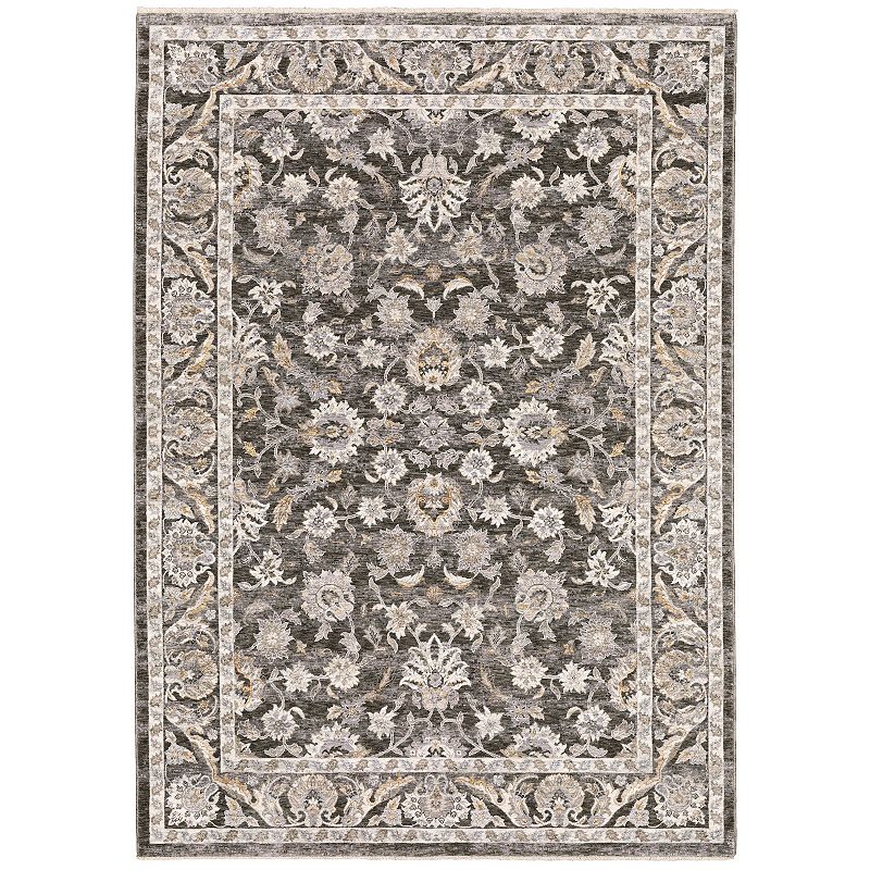 StyleHaven Mascotte Faded Vintage Fringed Area Rug, Grey, 8X11 Ft