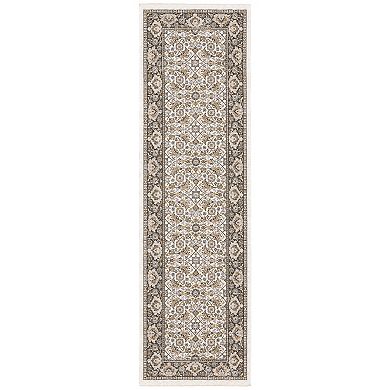 StyleHaven Mascotte Intricate Floral Panel Fringed Area Rug