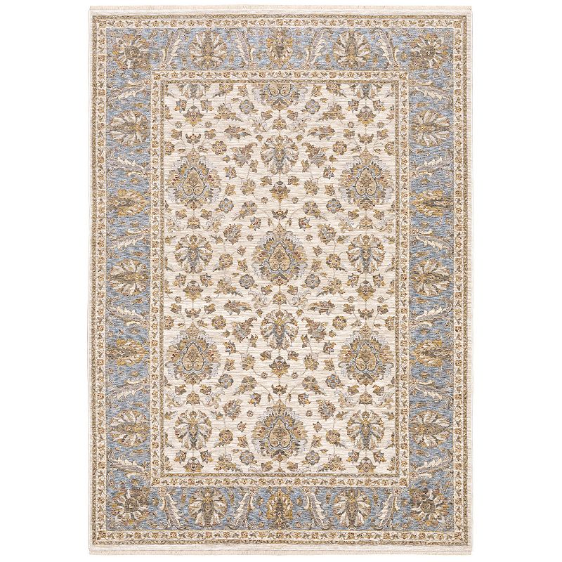 StyleHaven Mascotte Persian Inspired Fringed Area Rug, Blue, 8X11 Ft