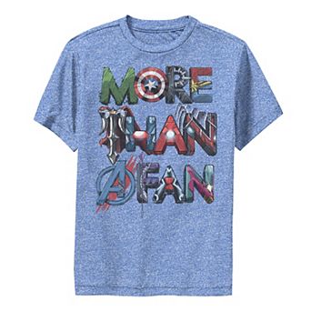 Boys 8-20 Marvel More Than A Fan Character Letter Text Word Stack Graphic Tee